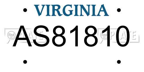 AS81810 Virginia License Plate
