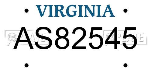 AS82545 Virginia License Plate