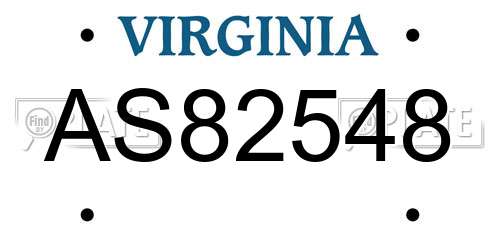 AS82548 Virginia License Plate