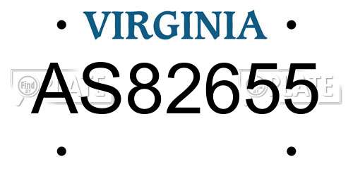 AS82655 Virginia License Plate
