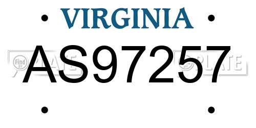 AS97257 Virginia License Plate