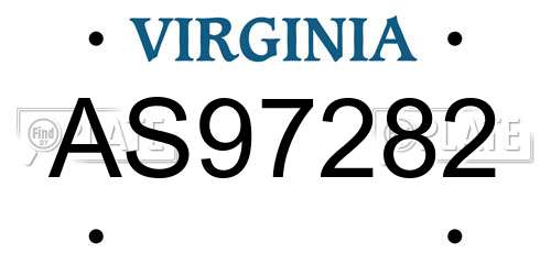 AS97282 Virginia License Plate