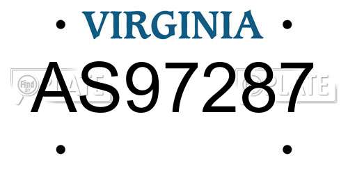 AS97287 Virginia License Plate