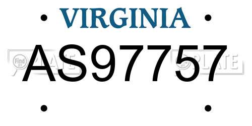 AS97757 Virginia License Plate