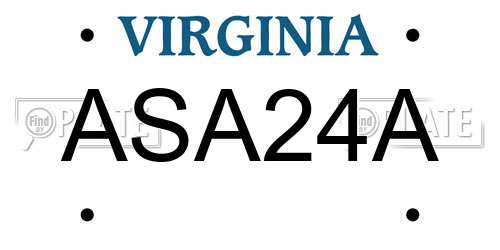 ASA24A Virginia License Plate