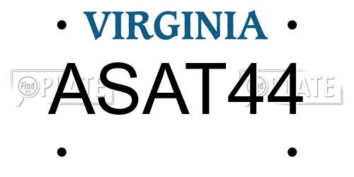 ASAT44 Virginia License Plate