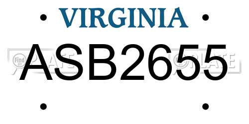 ASB2655 Virginia License Plate