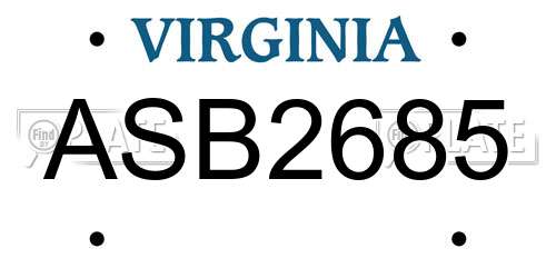 ASB2685 Virginia License Plate