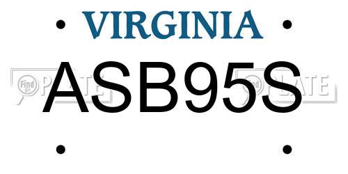 ASB95S Virginia License Plate