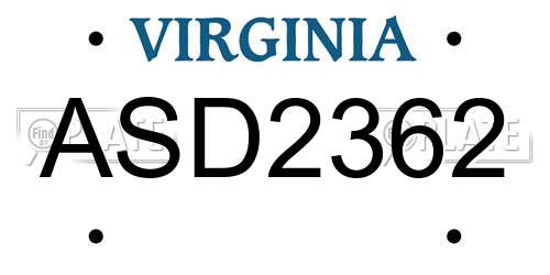 ASD2362 Virginia License Plate
