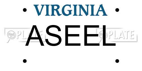 ASEEL Virginia License Plate