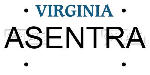 ASENTRA Virginia License Plate