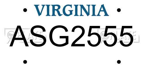 ASG2555 Virginia License Plate