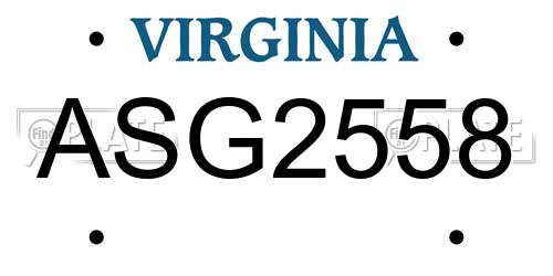 ASG2558 Virginia License Plate