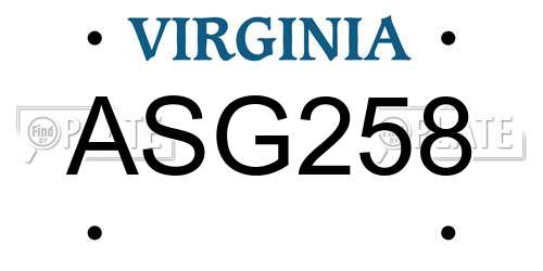 ASG258 Virginia License Plate