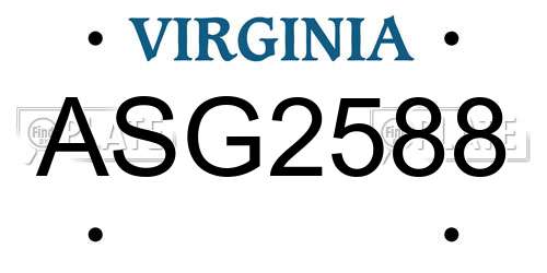 ASG2588 Virginia License Plate
