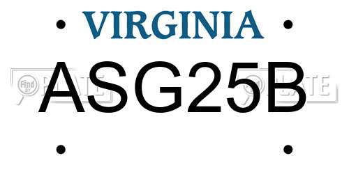 ASG25B Virginia License Plate