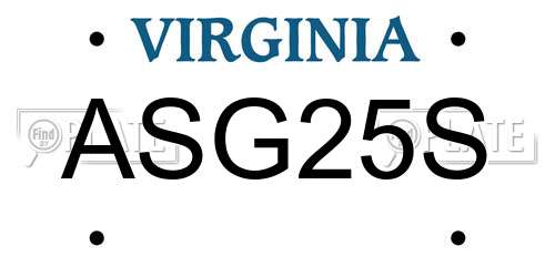 ASG25S Virginia License Plate