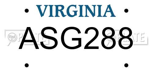 ASG288 Virginia License Plate