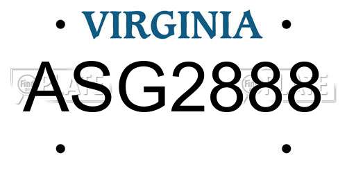 ASG2888 Virginia License Plate
