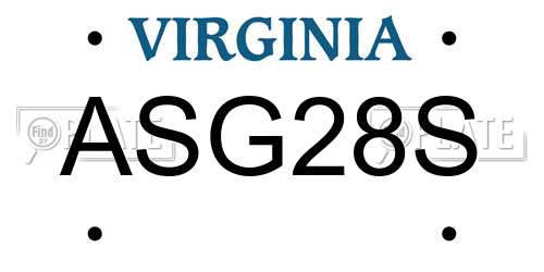 ASG28S Virginia License Plate