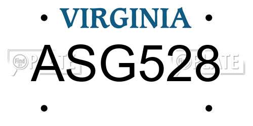 ASG528 Virginia License Plate