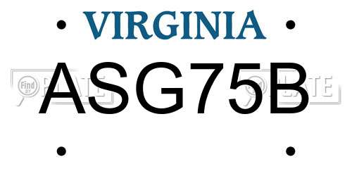 ASG75B Virginia License Plate