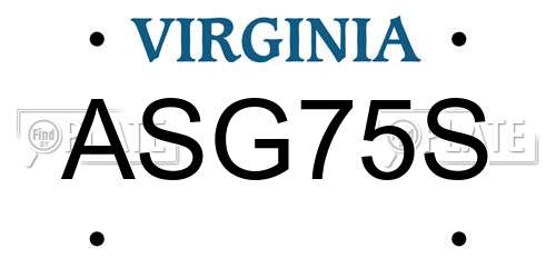 ASG75S Virginia License Plate