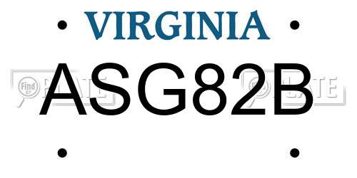ASG82B Virginia License Plate