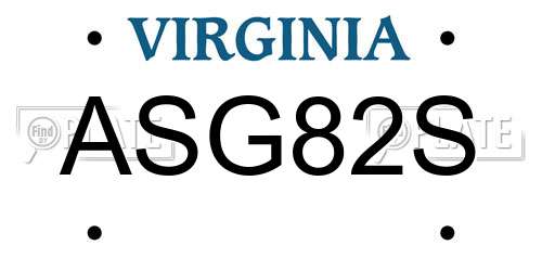 ASG82S Virginia License Plate