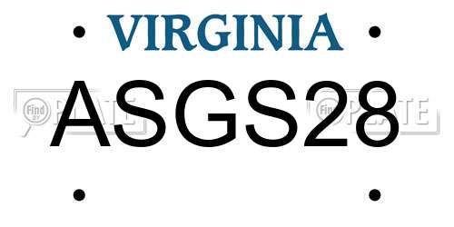 ASGS28 Virginia License Plate