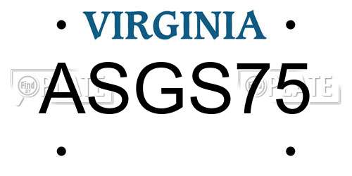 ASGS75 Virginia License Plate