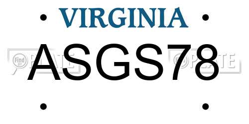 ASGS78 Virginia License Plate