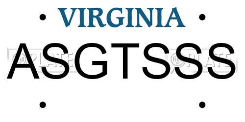 ASGTSSS Virginia License Plate
