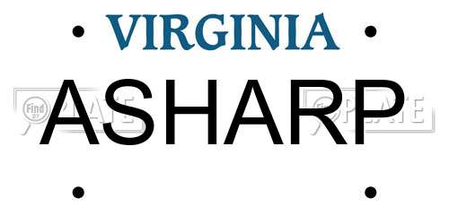 ASHARP Virginia License Plate
