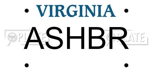 ASHBR Virginia License Plate