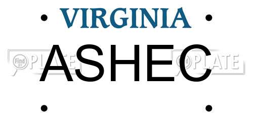 ASHEC Virginia License Plate