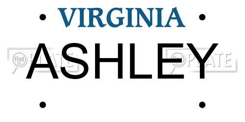 ASHLEY Virginia License Plate