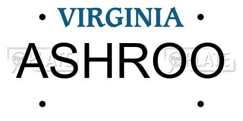 ASHROO Virginia License Plate
