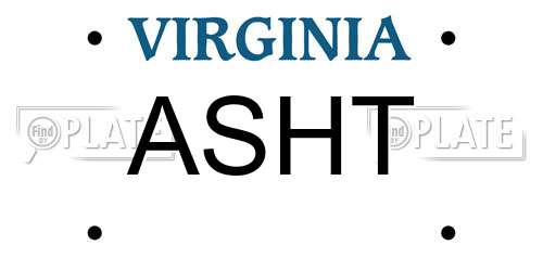 ASHT Virginia License Plate