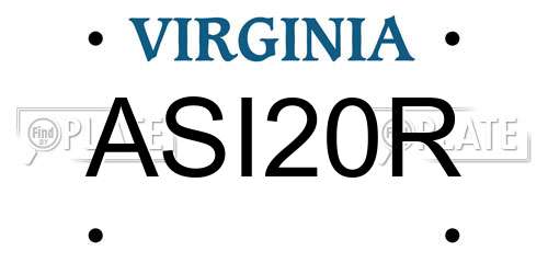 ASI20R Virginia License Plate