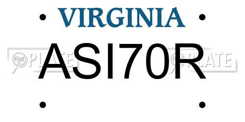 ASI70R Virginia License Plate