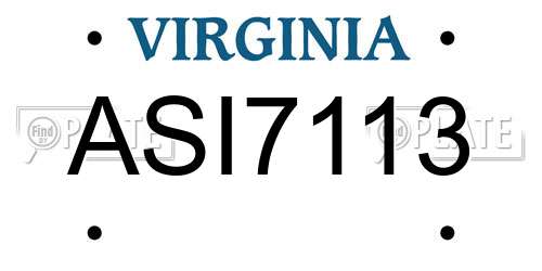 ASI7113 Virginia License Plate