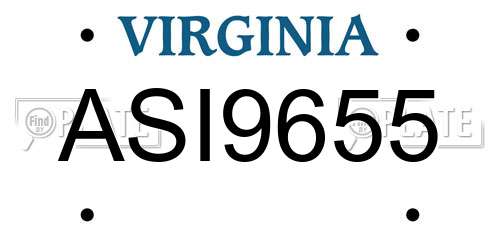 ASI9655 Virginia License Plate