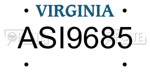 ASI9685 Virginia License Plate