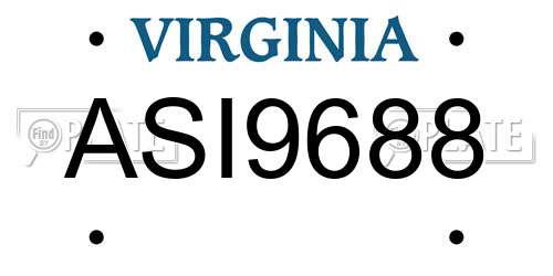 ASI9688 Virginia License Plate