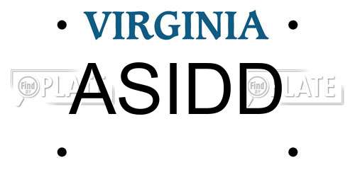ASIDD Virginia License Plate