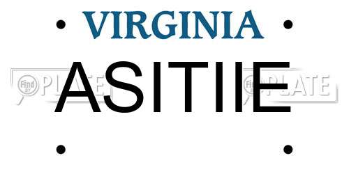 ASITIIE Virginia License Plate