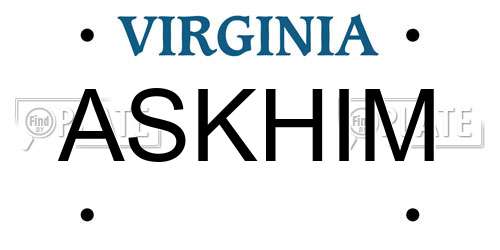 ASKHIM Virginia License Plate