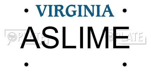 ASLIME Virginia License Plate